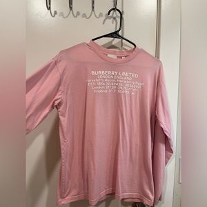 Burberry pink long sleeve shirt